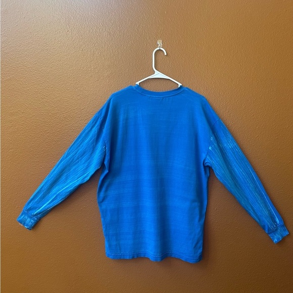 Daily Paper “Nairo” Long Sleeve Shirt Blue With Lt Blue Subtle Stripes Large EUC - Picture 3 of 11